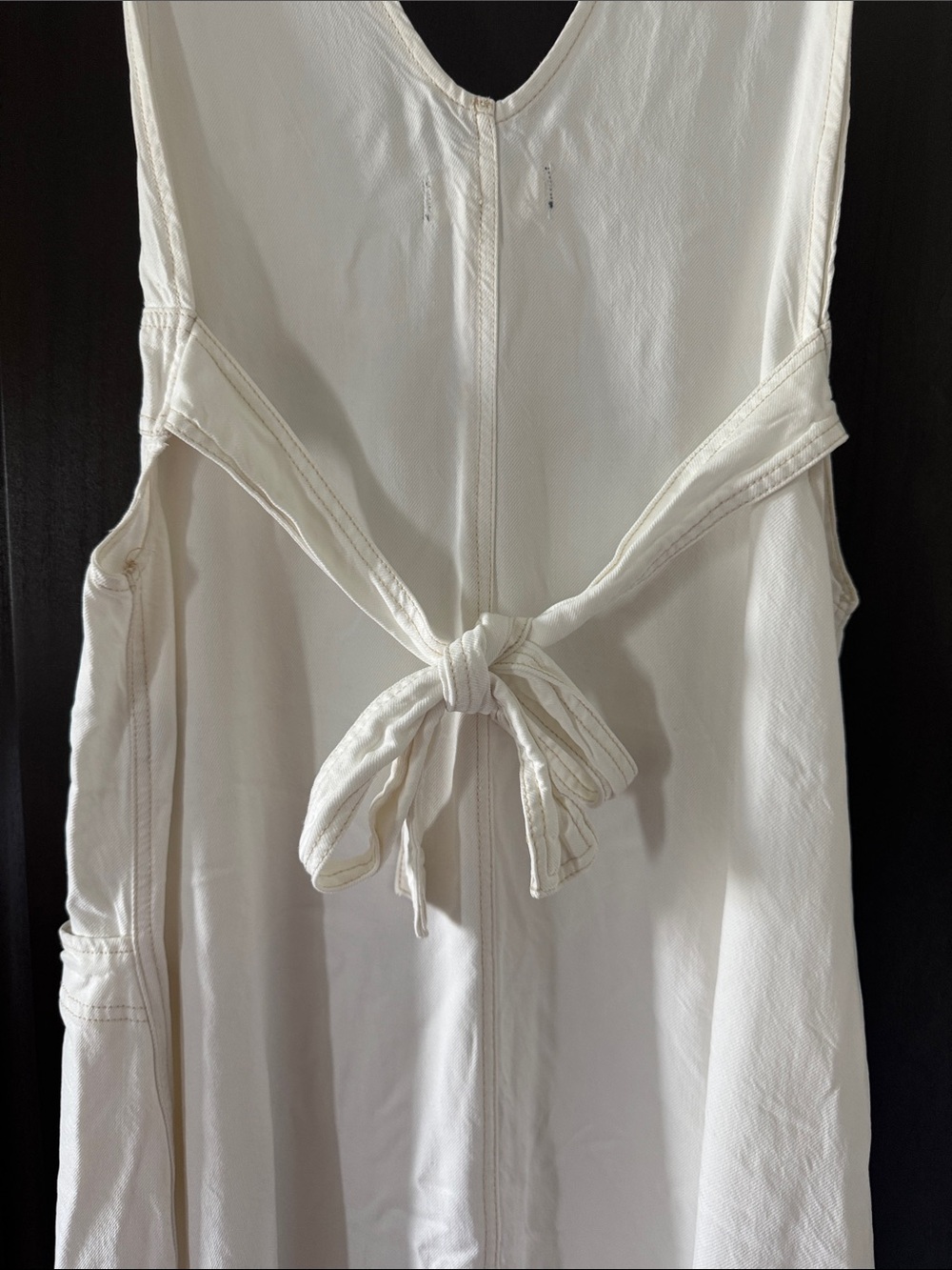 Free People White Sleeveless V-Neck Maxi Dress with Frayed Hem - Picture 7 of 10